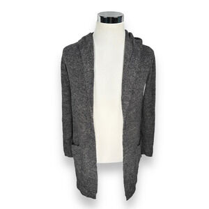 Barefoot Dreams Cozychic Lite Cardigan Sweater Women's XS Hoodie Hood Open Gray‎